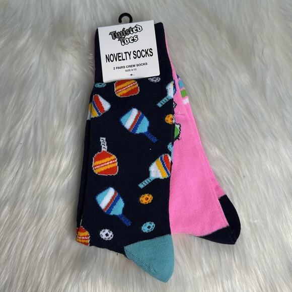 Twisted Toes Pickle Ball Novelty Socks - Picture 1 of 5